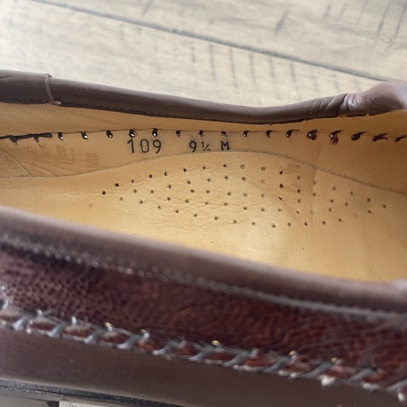 Zelli Genuine Ostrich All Leather Men's Dress Shoe Loafer Size 9.5 Made In Italy - Picture 9 of 11